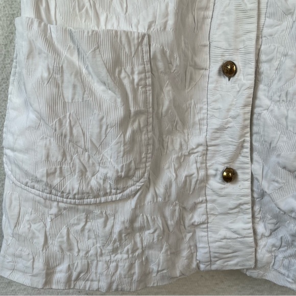 Gabar New York Vintage white vest women’s S or XS long line floral textured vest - Picture 4 of 16